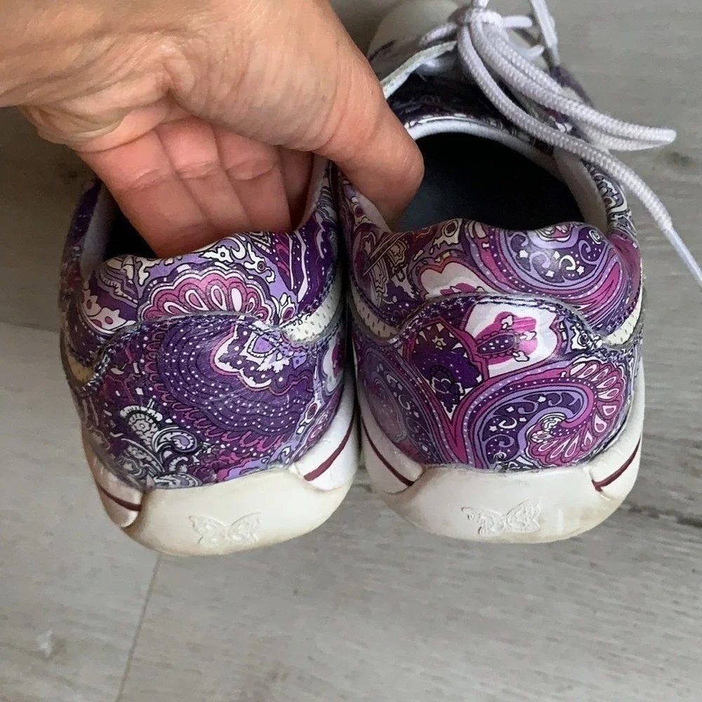 Alegria Cindi Purple Swirl Sneakers Floral 39  lace up comfort casual‎ - Picture 5 of 11